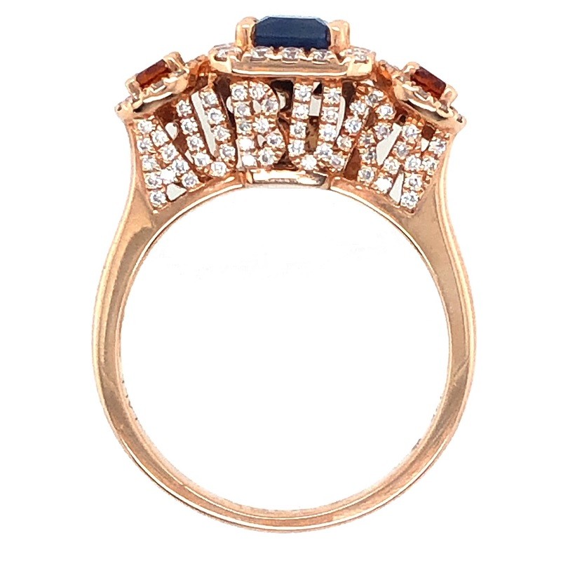 Auburn Tigers Ring with Diamonds in Rose Gold